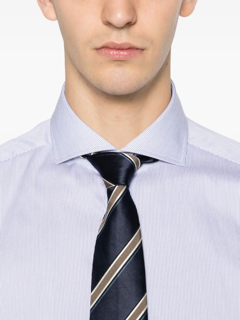 Dell'oglio Gestreept overhemd Blauw