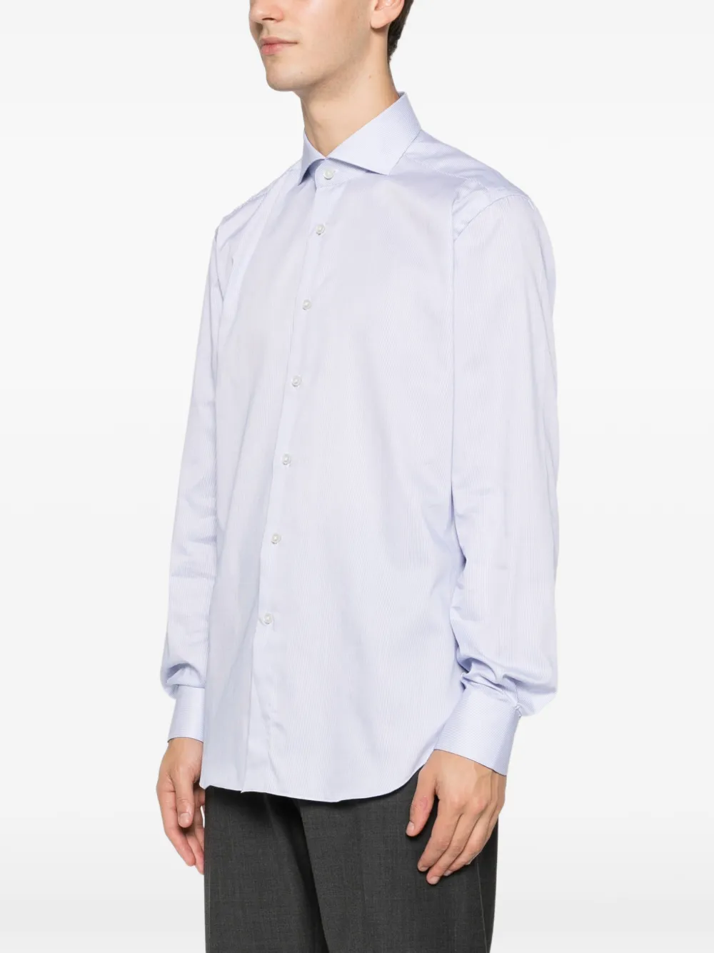 Dell'oglio Gestreept overhemd Blauw