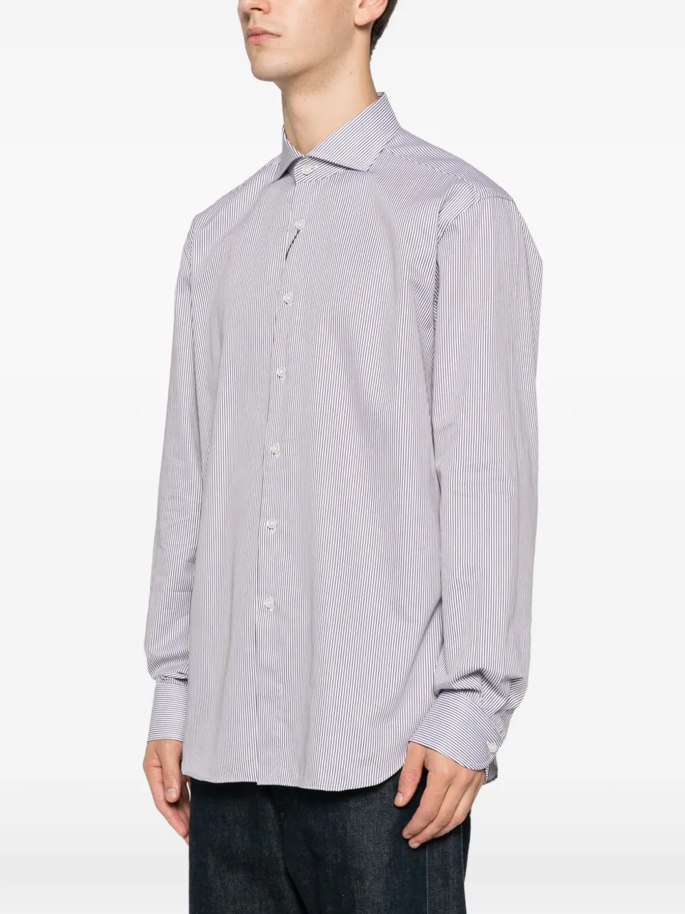 Dell'oglio Gestreept overhemd - Bruin