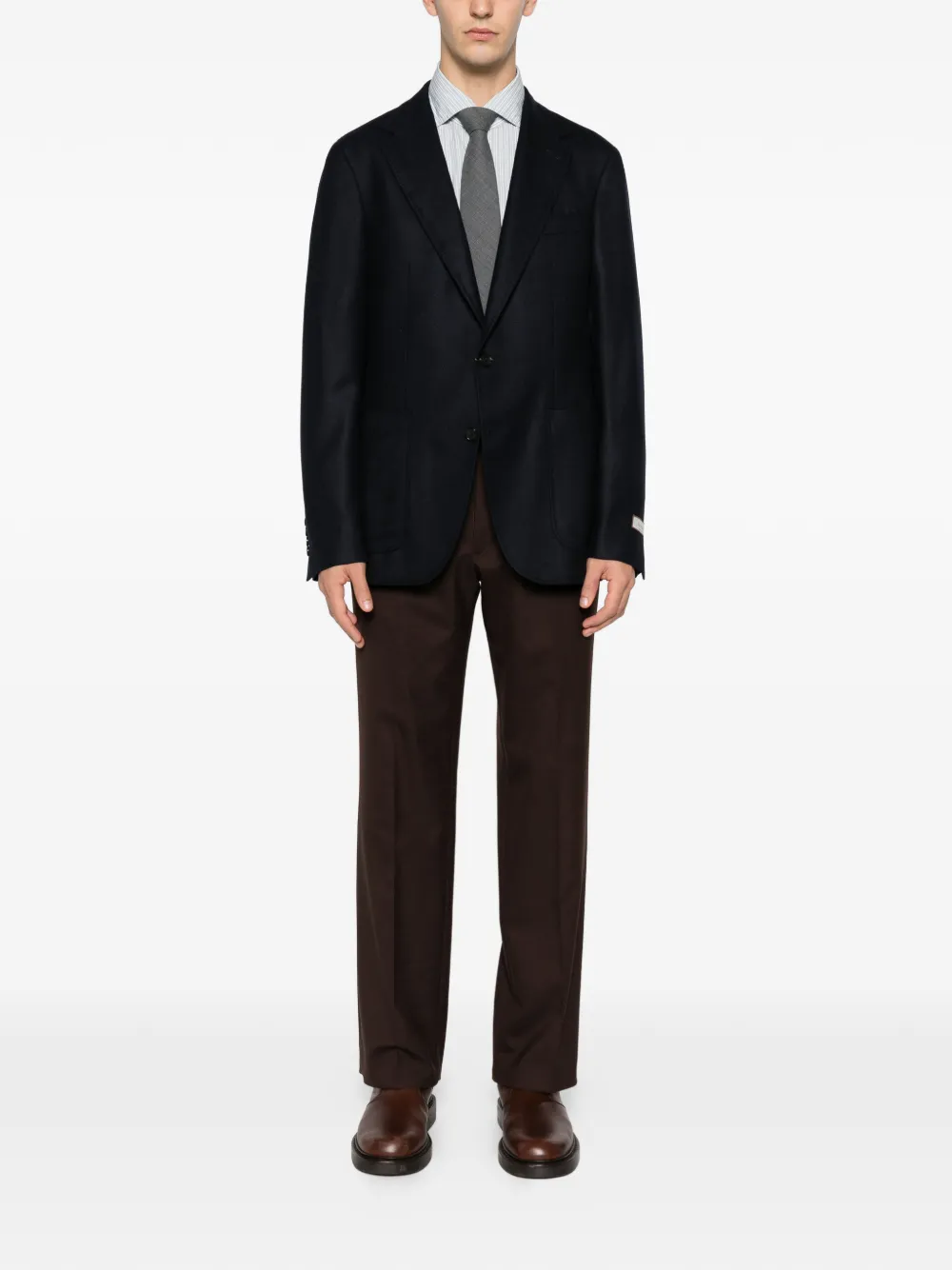 Dell'oglio Gestreept overhemd - Blauw