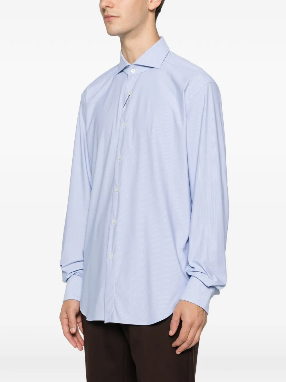 buttoned striped shirt