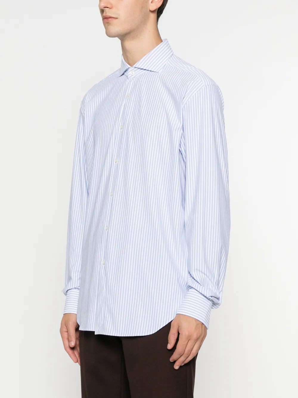 Dell'oglio Gestreept overhemd Blauw