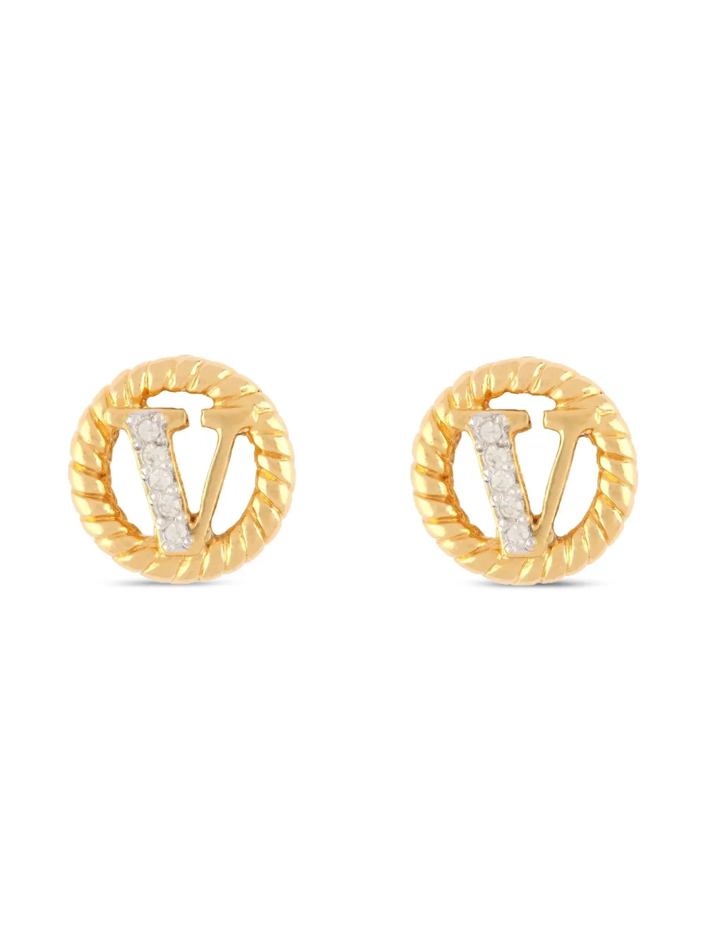 Valentino Garavani Pre-Owned Orecchini a clip CC anni '80 - Oro