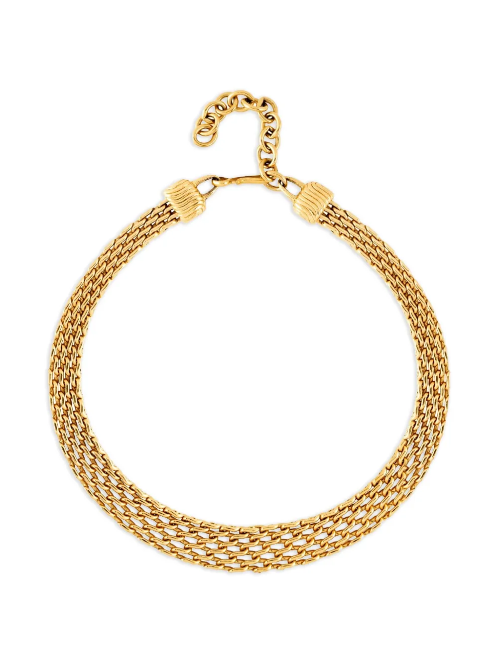Pre-owned Monet 1980s Weave-chain Necklace In Gold