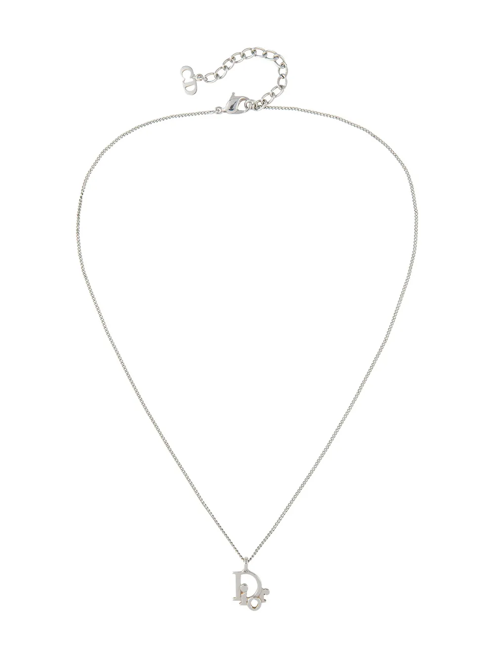 Christian Dior Pre-Owned 1980s logo-pendant necklace - Silber