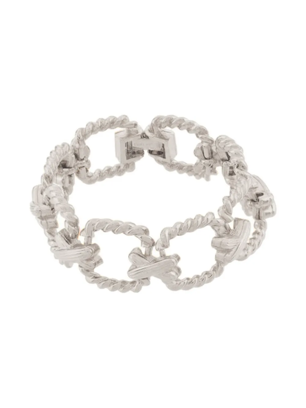 Pre-owned Nina Ricci 1980s Square-link Bracelet In Silver