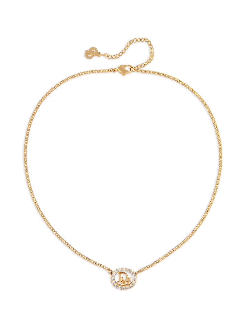 Christian Dior Pre-Owned 1980s オーバルペンダント ネックレス - ゴールドトーン Christian Dior Pre-Owned 1980s オーバルペンダント ネックレス - ゴールドトーン