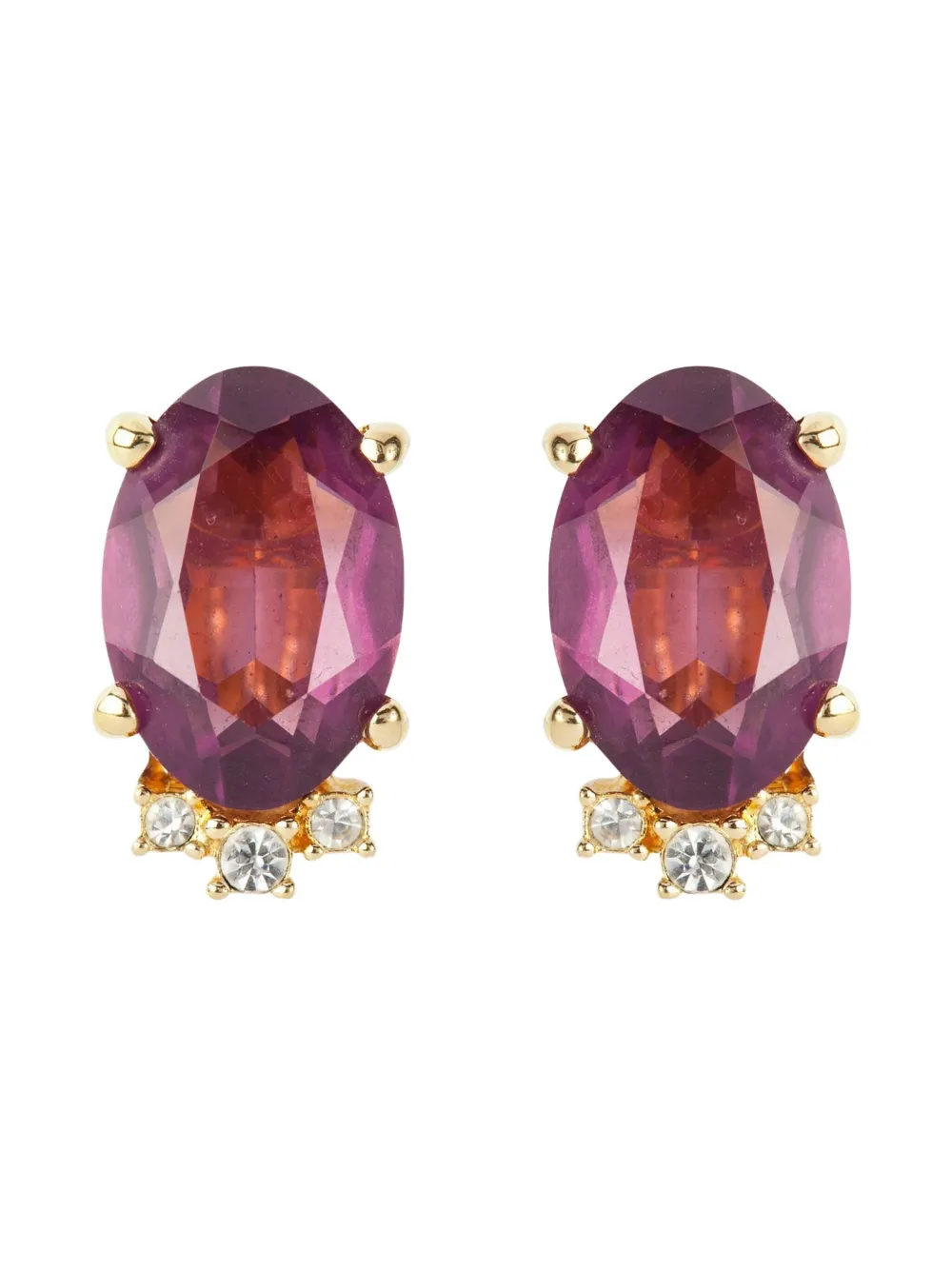 DIOR Pre-owned 1980s Swarovski-crystal Necklace And Earrings Set In Gold