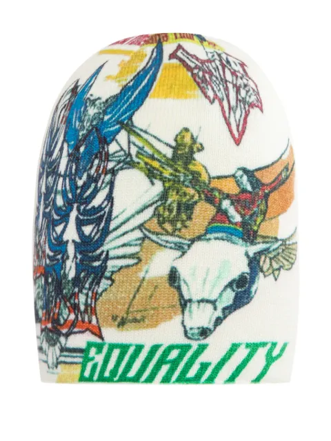 Who Decides War Americana printed beanie hat