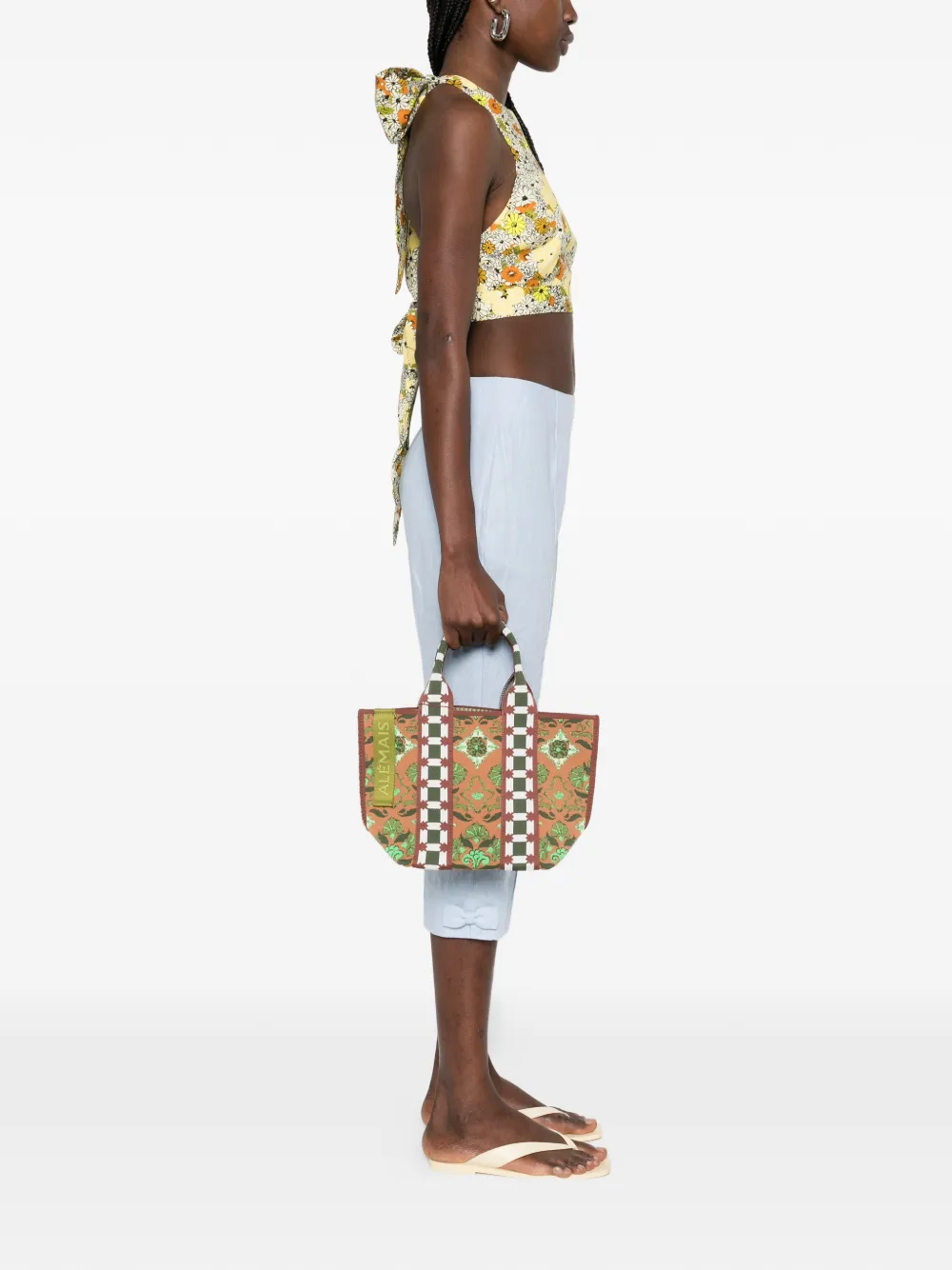 ALEMAIS mini Cecec floral-print tote bag - Bruin