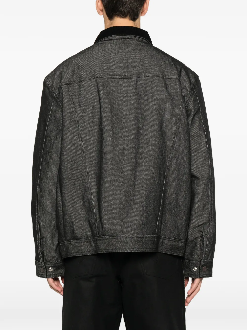 Filson X Wrangler Corduroy-collar Denim Jacket In Black