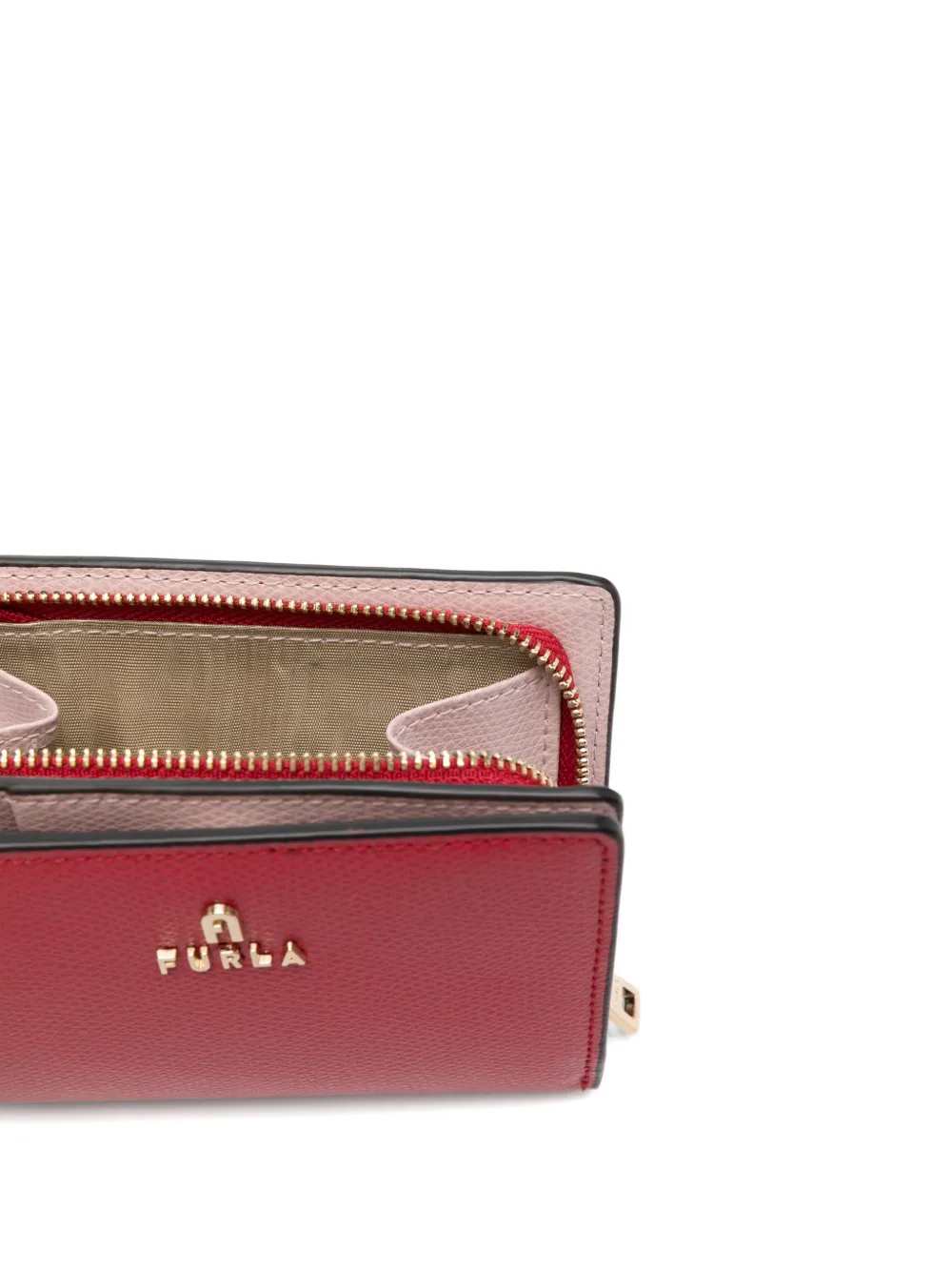 Furla Camelia Compact Logo Leather Wallet - Pink 