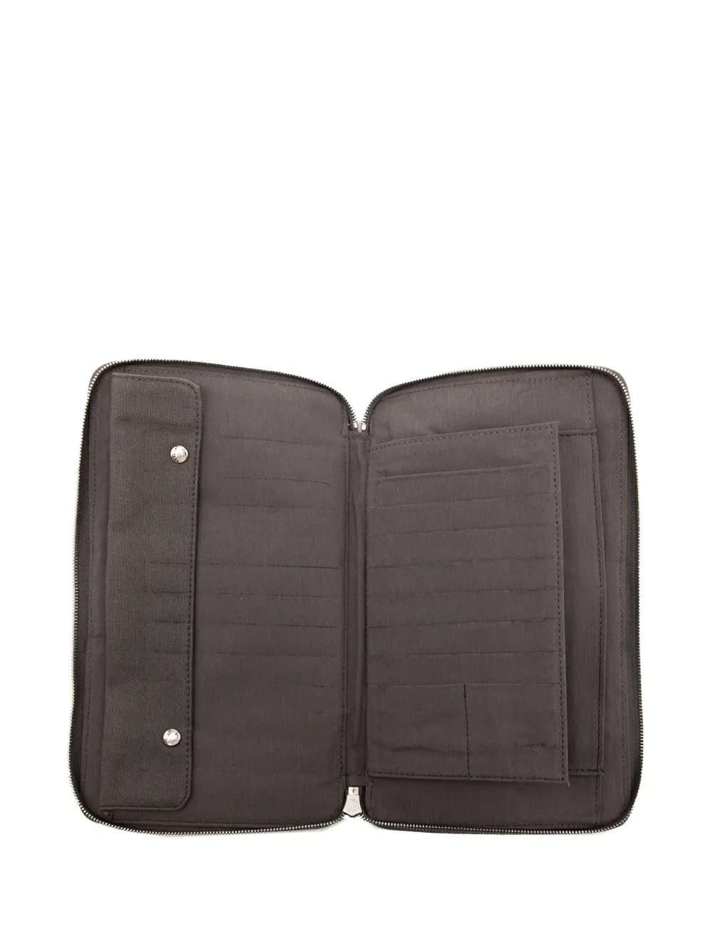 Pre-owned Hermes 1990-2010 Canvas Fourre Tout Zippy Organizer Wallet Long Wallets In Gray