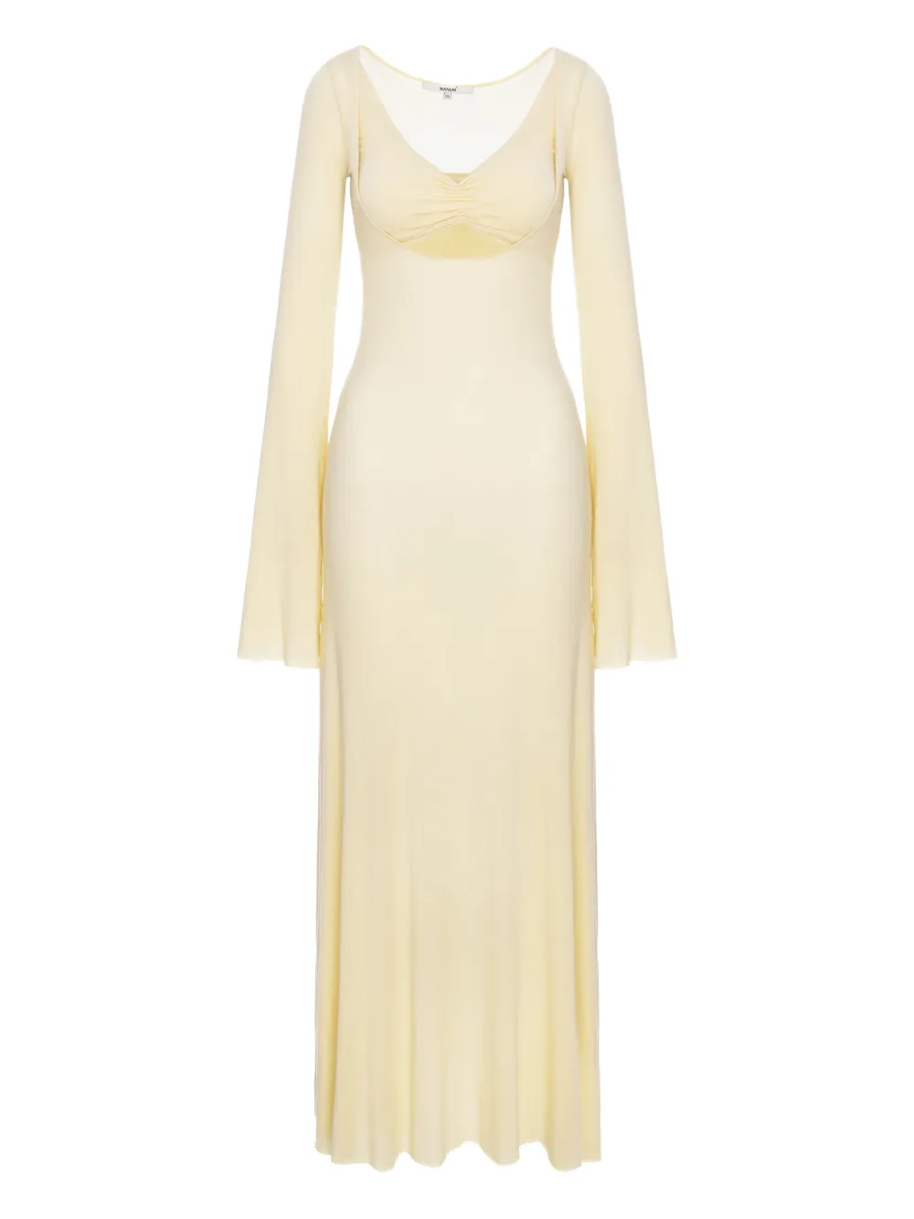 MANURÍ Nina flared-detail maxi dress - Neutrals
