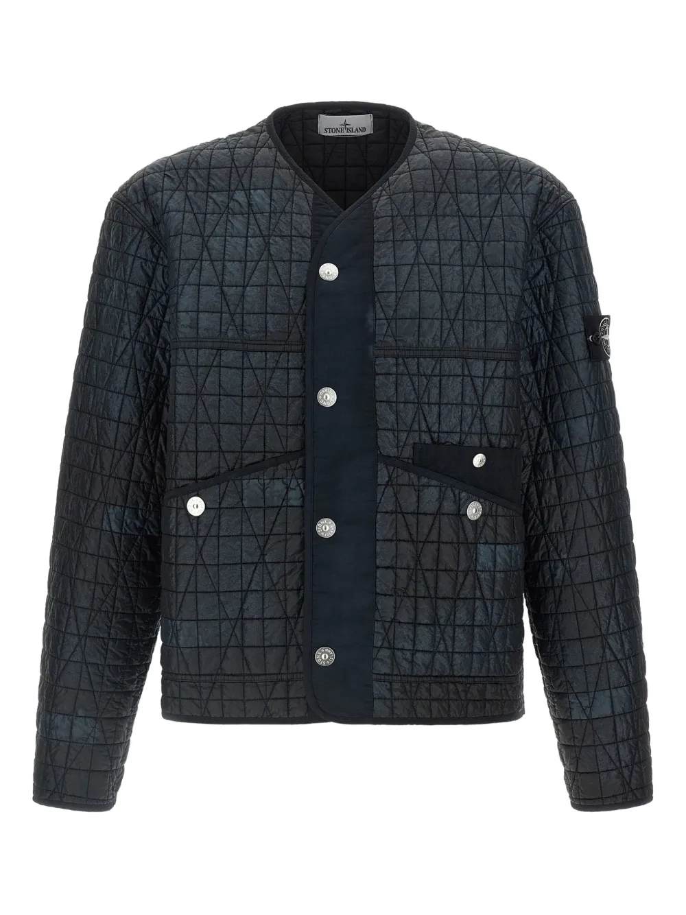Stone Island quilted-design jacket - ブラック Stone Island quilted-design jacket - ブラック