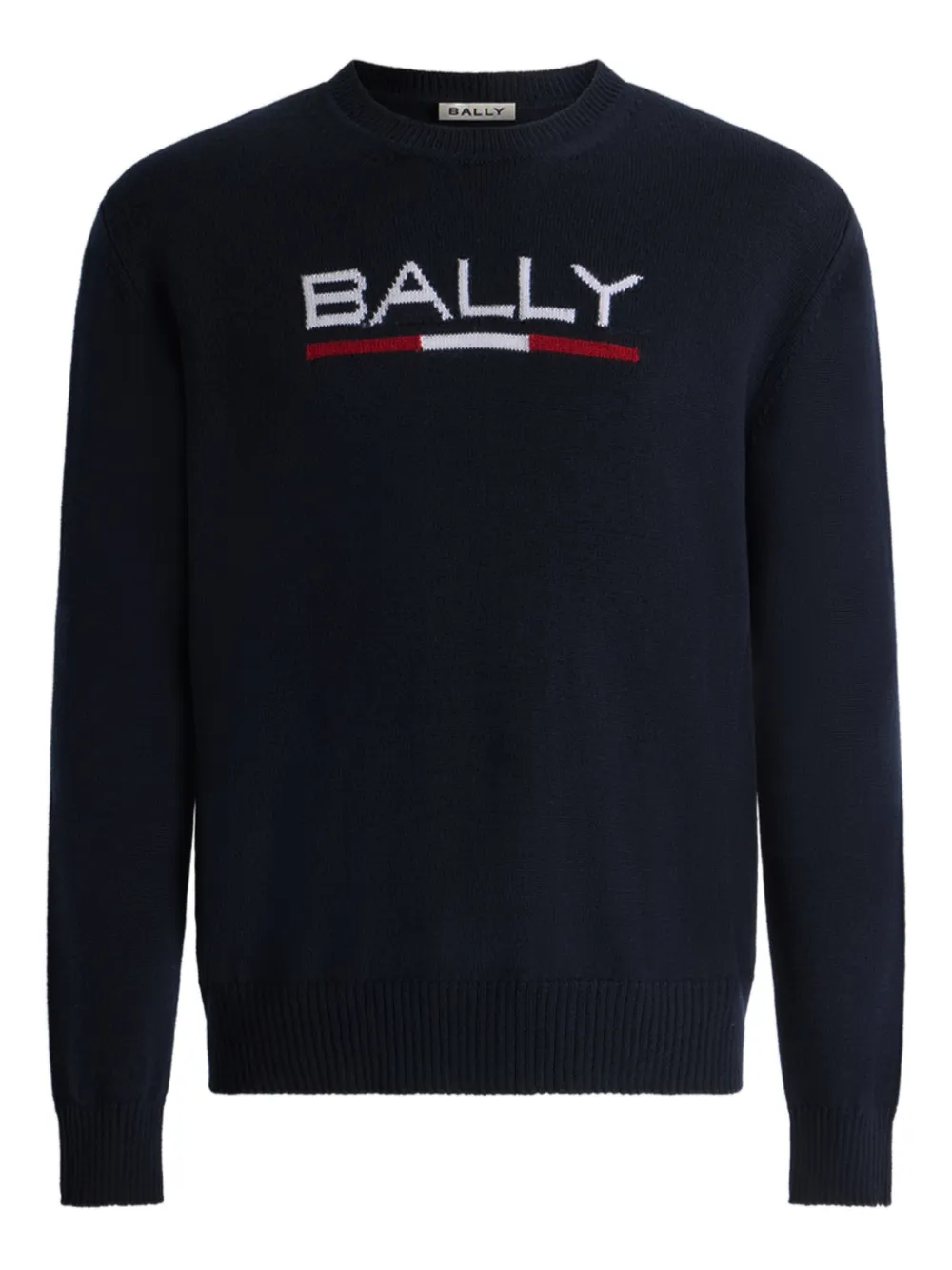 Bally Logo-print Crew-neck Sweater In Blue