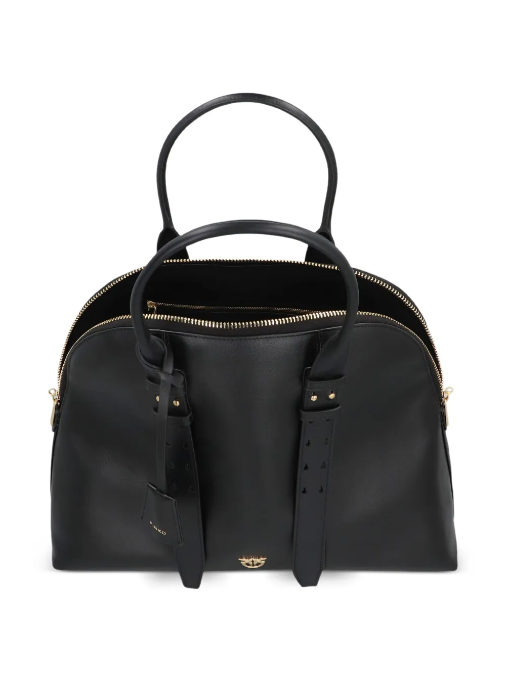 PINKO Escape leren maxi-shopper Zwart