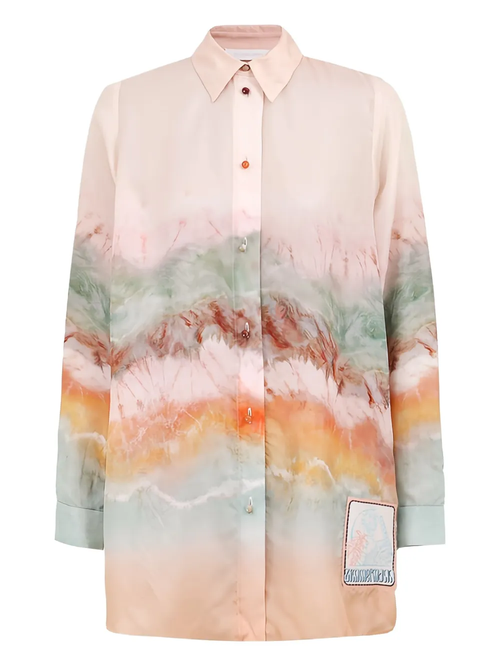 ZIMMERMANN ZIM DAYLIGHT RELAXED SHIRT TIE DYE - ニュートラル ZIMMERMANN ZIM DAYLIGHT RELAXED SHIRT TIE DYE - ニュートラル