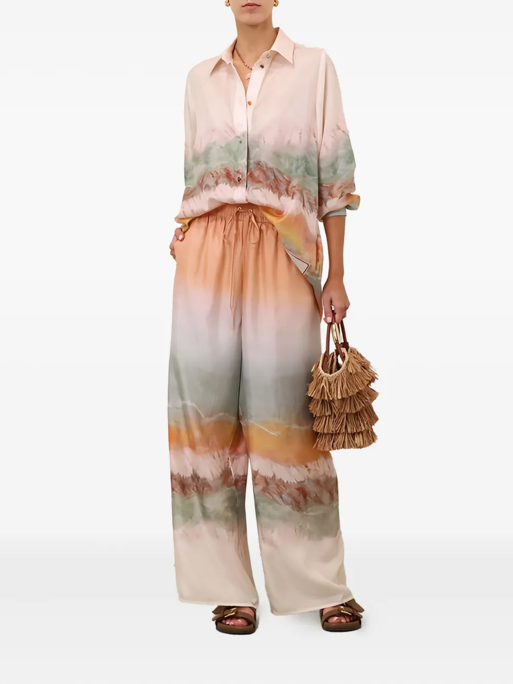 Zimmermann Zim Daylight Relaxed Pant Tie Dye In Multi