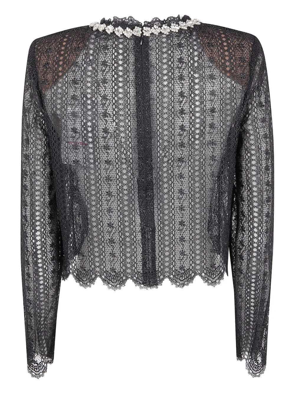 Self-Portrait lace embellished top - Zwart