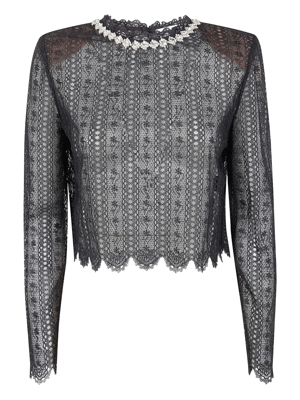 Self-Portrait top con detalles de encaje | negro | Image 1
