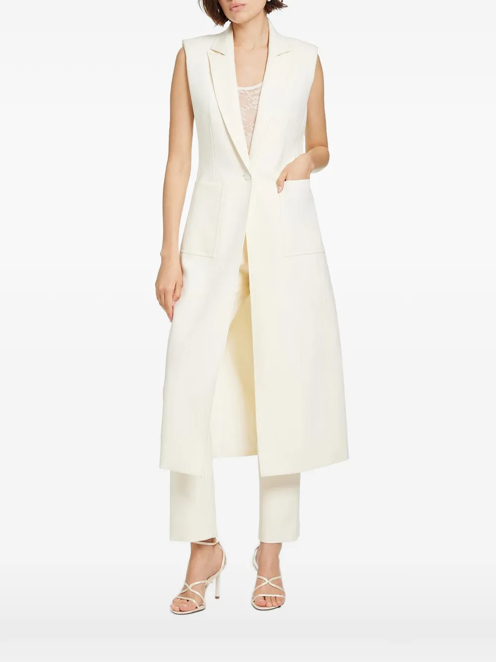 Toccin Longline Single-breasted Coat In Neutral