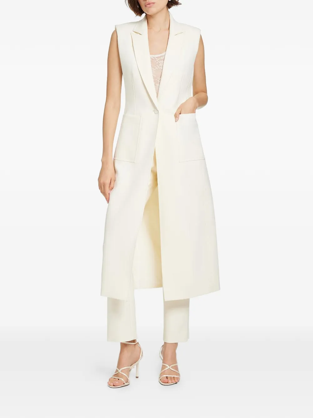 Toccin Longline Single-breasted Coat In Neutral