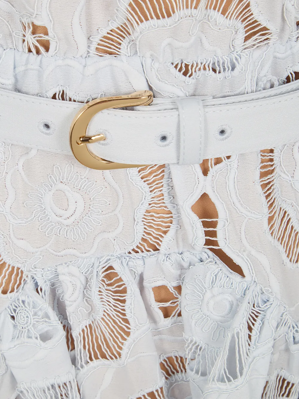 Self-Portrait floral belted midi dress - Blauw