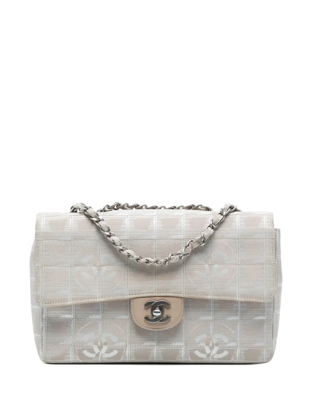 CHANEL Pre-Owned 2000-2002 Medium New Travel Line Nylon Single Flap CHANEL Pre-Owned 2000-2002 Medium New Travel Line Nylon Single Flap