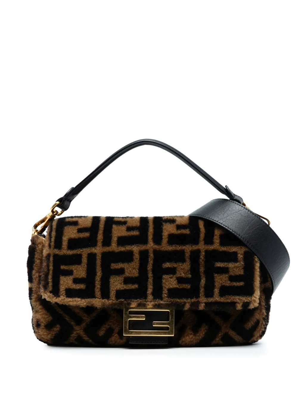 Fendi Pre-Owned 2010-2025 ミディアム ズッカ シアリング バゲット サッチェルバッグ - ブラウン Fendi Pre-Owned 2010-2025 ミディアム ズッカ シアリング バゲット サッチェルバッグ - ブラウン