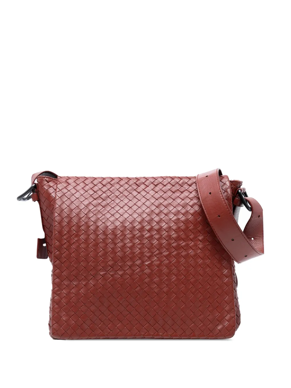Bottega Veneta Pre-Owned 2012-2025 ナッパ イントレチャート フラップ ショルダーバッグ - レッド Bottega Veneta Pre-Owned 2012-2025 ナッパ イントレチャート フラップ ショルダーバッグ - レッド
