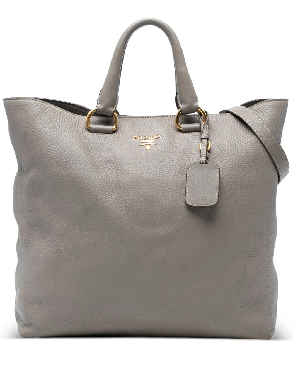 Prada Pre-Owned 2000-2025 ヴィッテロダイノ オープン コンバーチブル トート サッチェルバッグ - グレー Prada Pre-Owned 2000-2025 ヴィッテロダイノ オープン コンバーチブル トート サッチェルバッグ - グレー