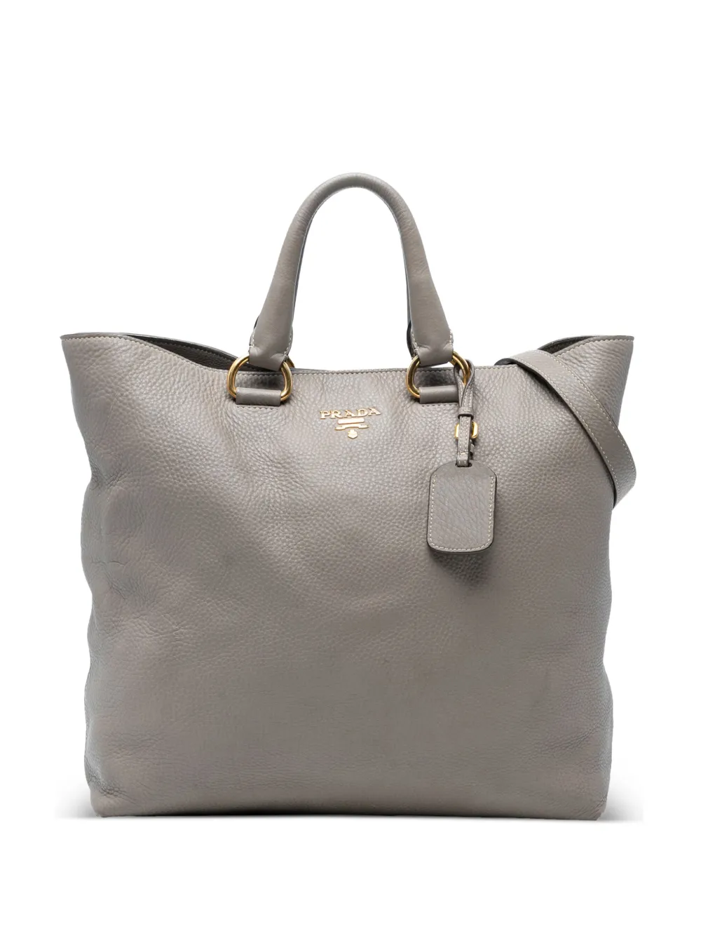 Prada Pre-Owned 2000-2025 Vitello Daino Open Convertible Tote satchel | Grey | Image 1