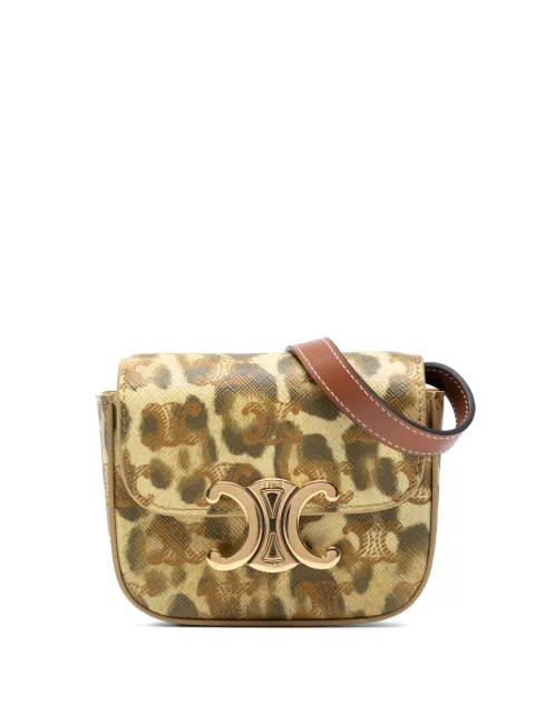 Celine Pre-Owned 2023 Mini Calfskin Leopard Print Claude crossbody bag