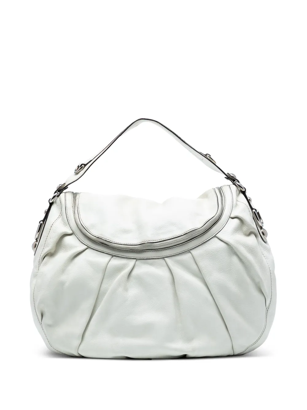 Gucci Pre-Owned Borsa a tracolla Icon Bit media in pelle di vitello zigrinata 2016-2025 - Bianco
