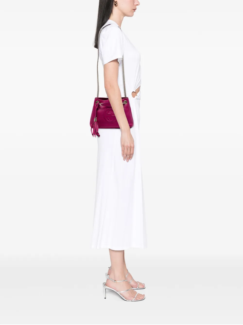 GUCCI Pre-owned 2016-2025 Small Leather Soho Chain Tote Bag In Pink