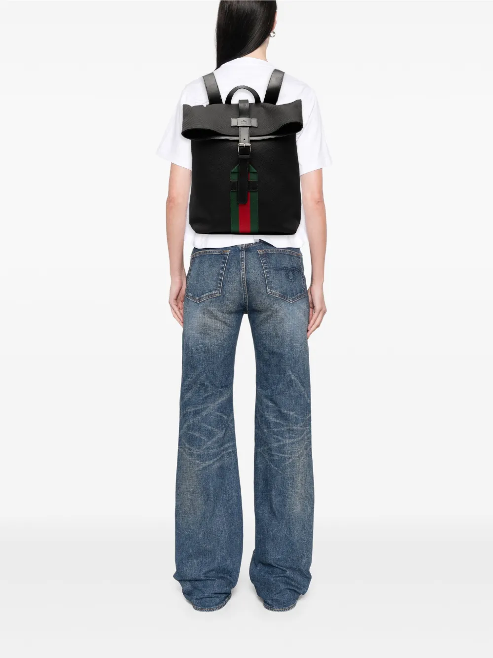 Gucci Pre-Owned 2000-2015 Canvas Techno Web Fold Over backpack | Pre-Owned | Image 2