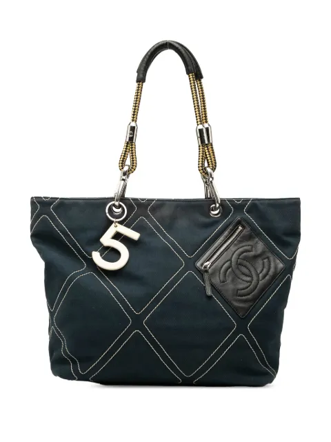 CHANEL Pre-Owned 2004-2005 Cruise Line Medium CC No.5 Quilted Canvas tote bag