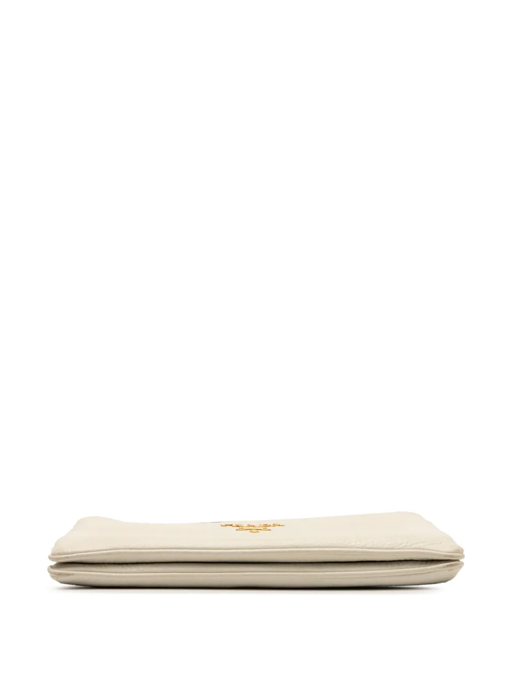 PRADA Pre-owned 2013-2025 Vitello Daino Double Zip Crossbody Bag In White