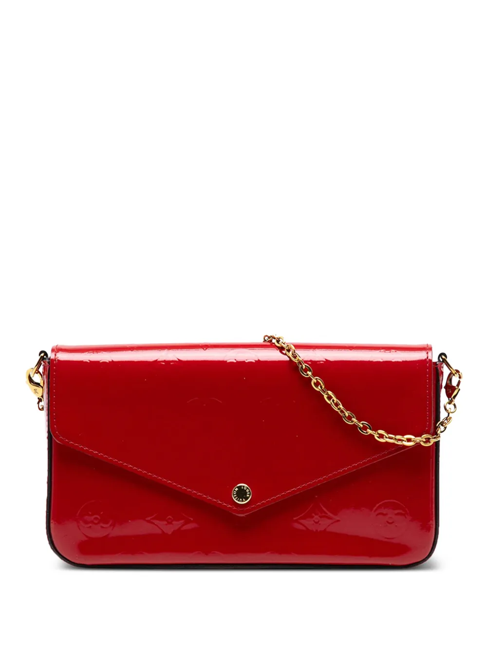 Louis Vuitton Pre-Owned 2016 モノグラム ヴェルニ ポシェット フェリーチェ ショルダーバッグ - レッド Louis Vuitton Pre-Owned 2016 モノグラム ヴェルニ ポシェット フェリーチェ ショルダーバッグ - レッド