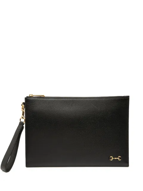 Gucci Pre-Owned 2016-2025 Leather Horsebit 1955 Zip clutch bag