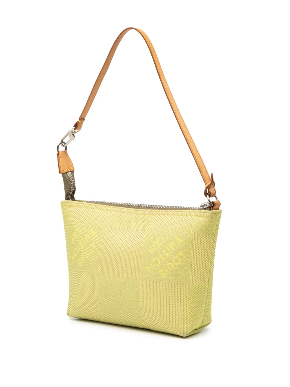 Pre-owned Louis Vuitton 2002 Damier Geant Lv Cup Volunteer Pochette Shoulder Bag In Green