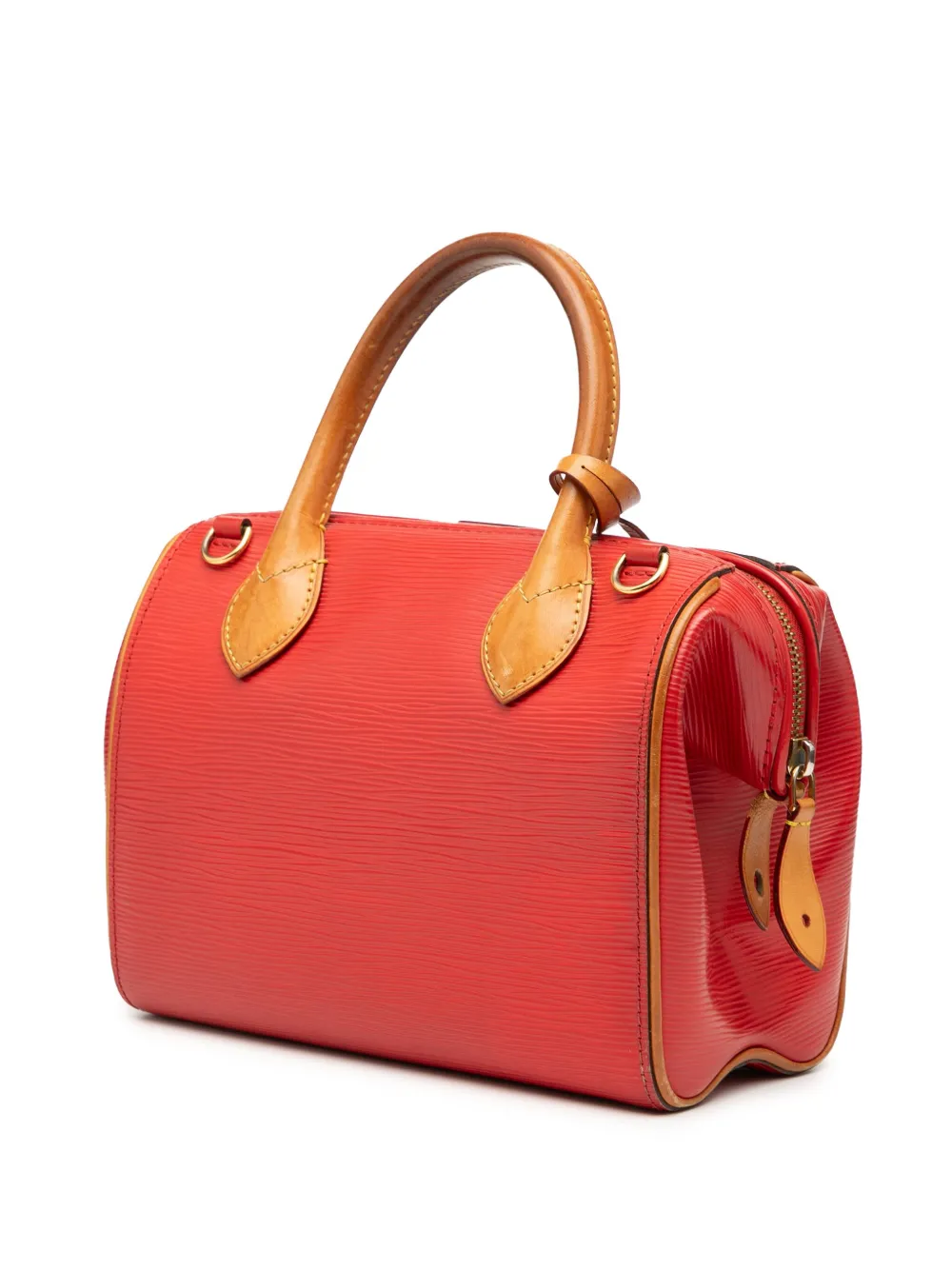 Pre-owned Louis Vuitton 2014 Epi Doc Bb Satchel In Red