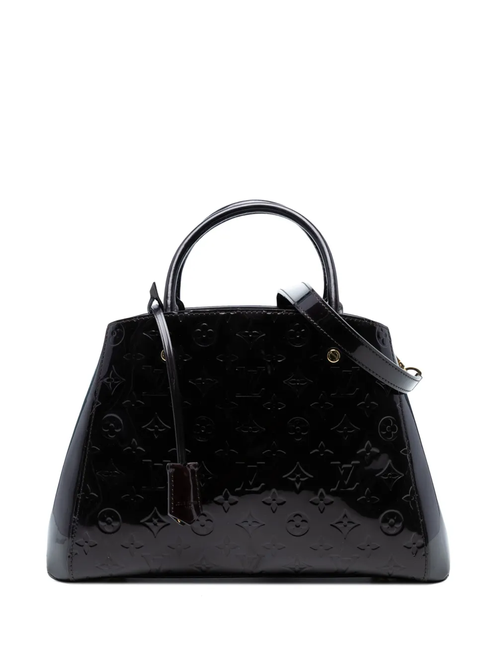 Louis Vuitton Pre-Owned 2015 モノグラム ヴェルニ モンテーニュ MM サッチェルバッグ - パープル Louis Vuitton Pre-Owned 2015 モノグラム ヴェルニ モンテーニュ MM サッチェルバッグ - パープル