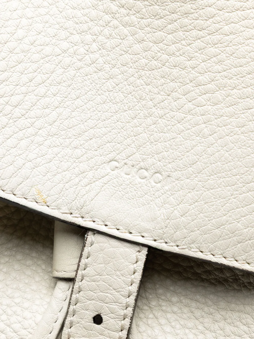 GUCCI Pre-owned 2016-2025 Leather Bamboo Tassel Backpack In White