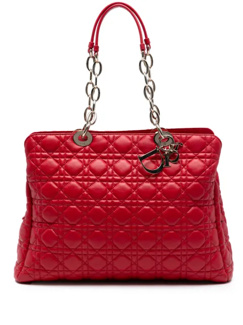 Christian Dior Pre-Owned 2014 Large Lambskin Cannage Soft Zipped Lady Dior Shopping tote bag