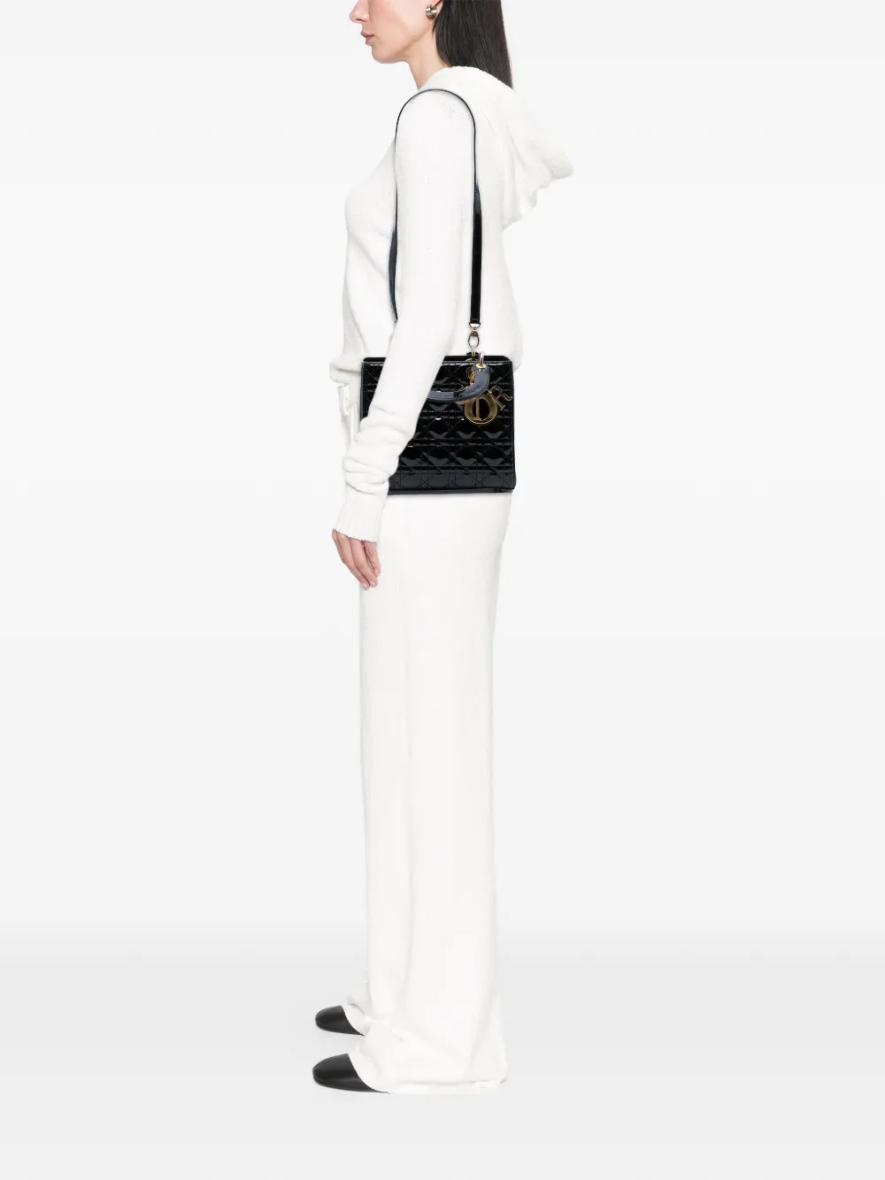 Christian Dior Pre-Owned 2013 ミディアム パテント カナージュ レディ ディオール サッチェルバッグ - Christian Dior Pre-Owned 2013 ミディアム パテント カナージュ レディ ディオール サッチェルバッグ -