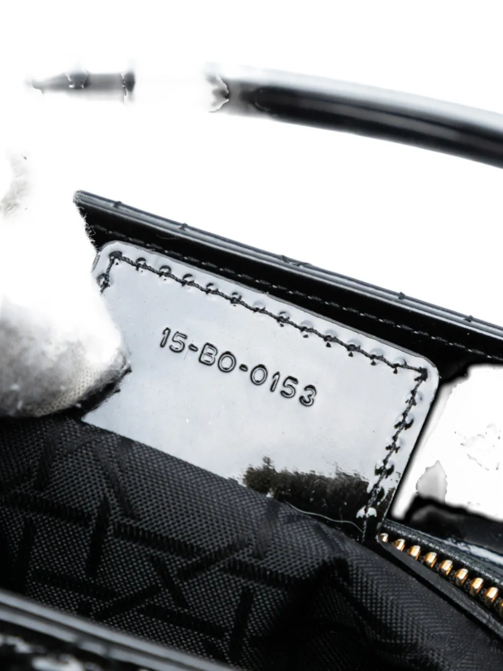 DIOR Pre-owned 2013 Medium Patent Cannage Lady Satchel In Black