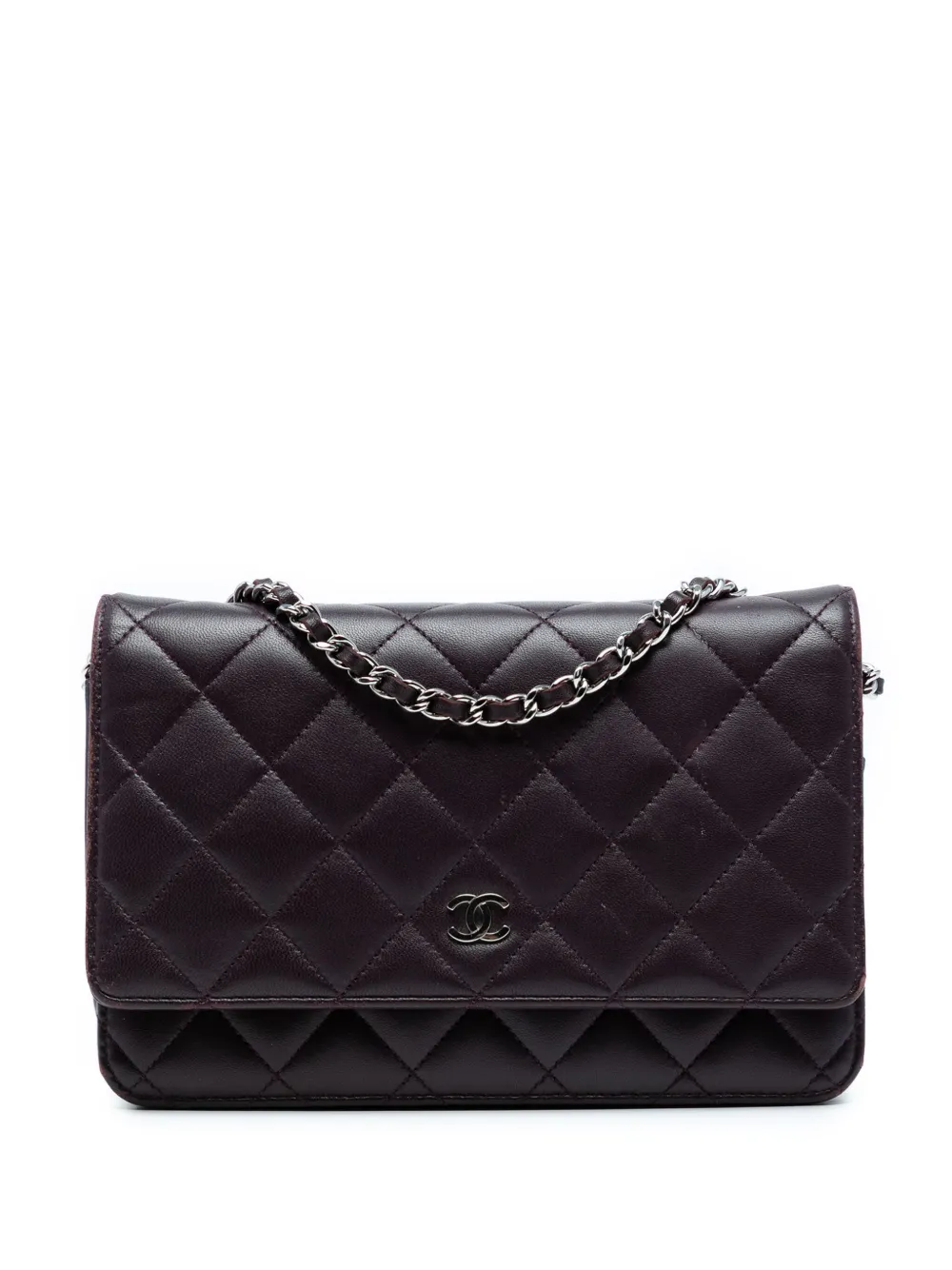 CHANEL Pre-Owned 2011 ココマーク マトラッセ ラムスキン ウォレットオンチェーン ショルダーバッグ - パープル CHANEL Pre-Owned 2011 ココマーク マトラッセ ラムスキン ウォレットオンチェーン ショルダーバッグ - パープル