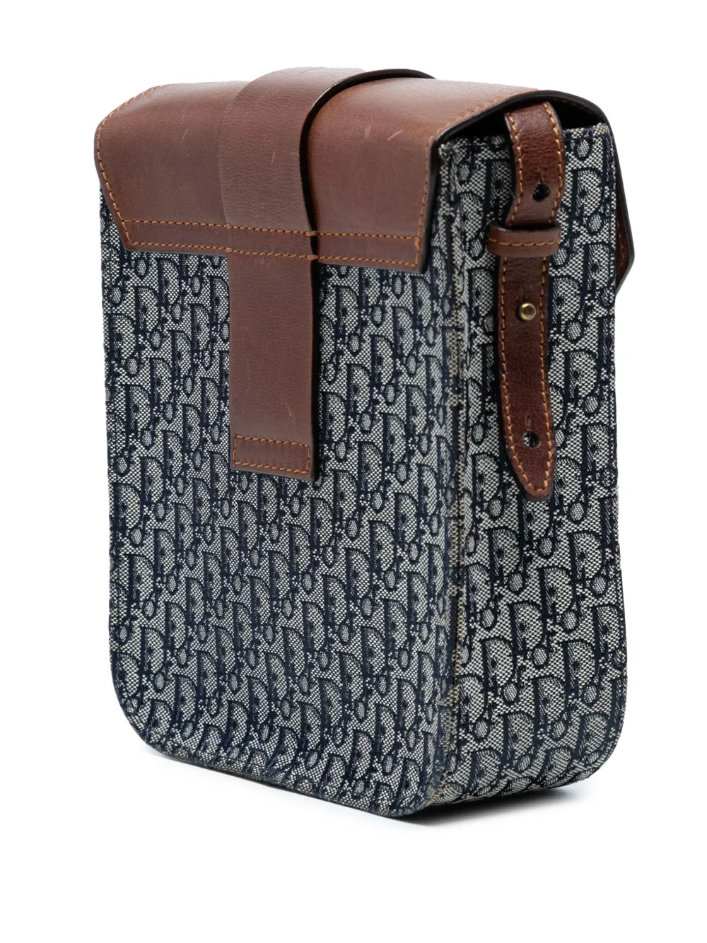 Pre-owned Dior 2003 Issimo Trotter Canvas Street Chic Crossbody Bag In Blue